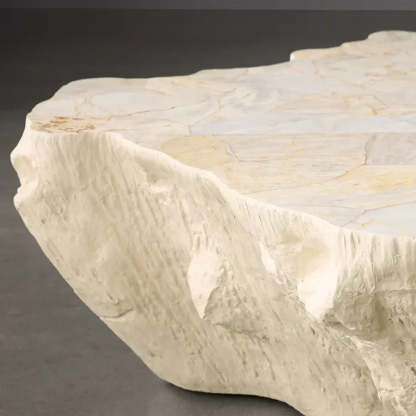 Clayhill Irregular Shape Coffee Table Petrified Wood Cocktail Table