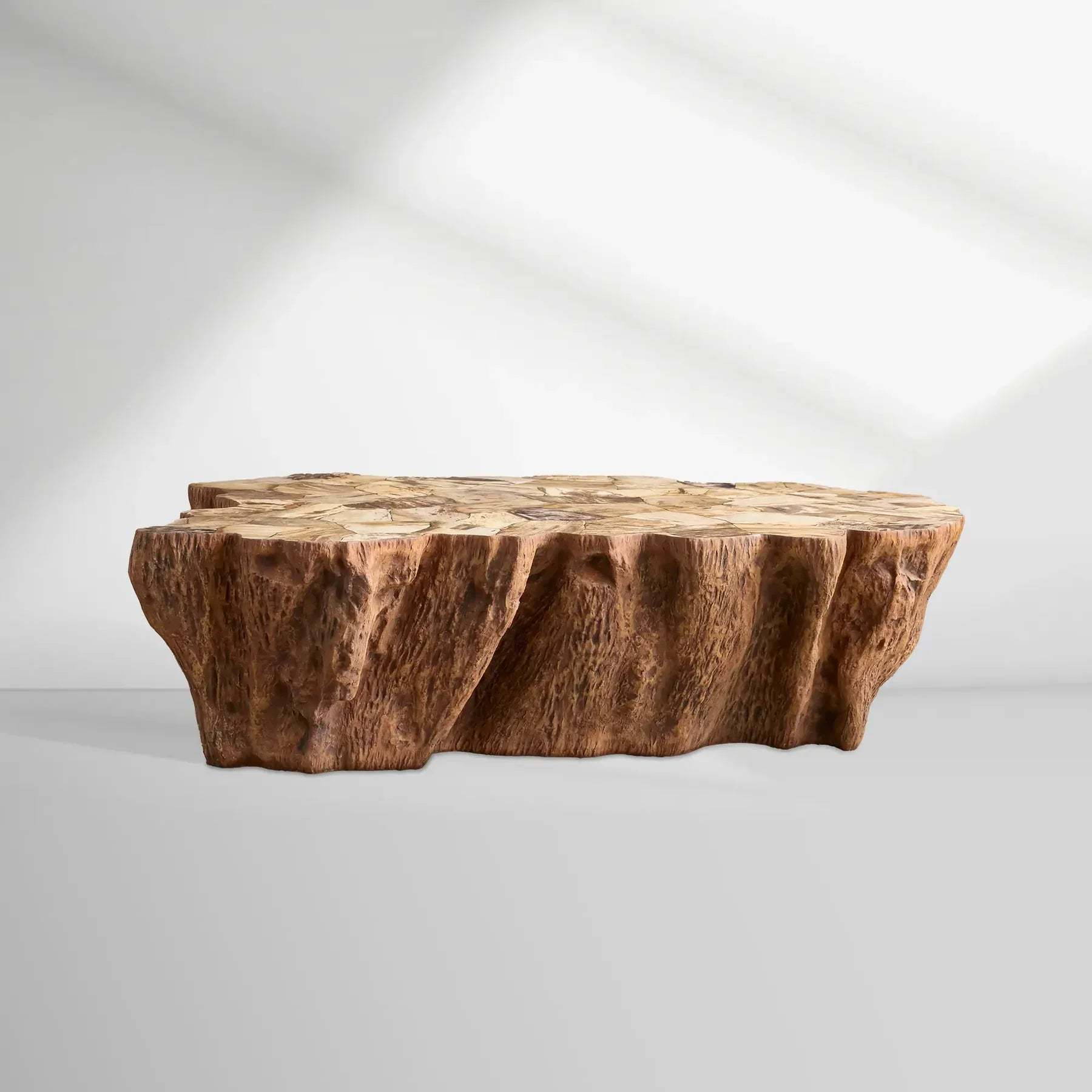 Clayhill Irregular Shape Coffee Table Petrified Wood Cocktail Table