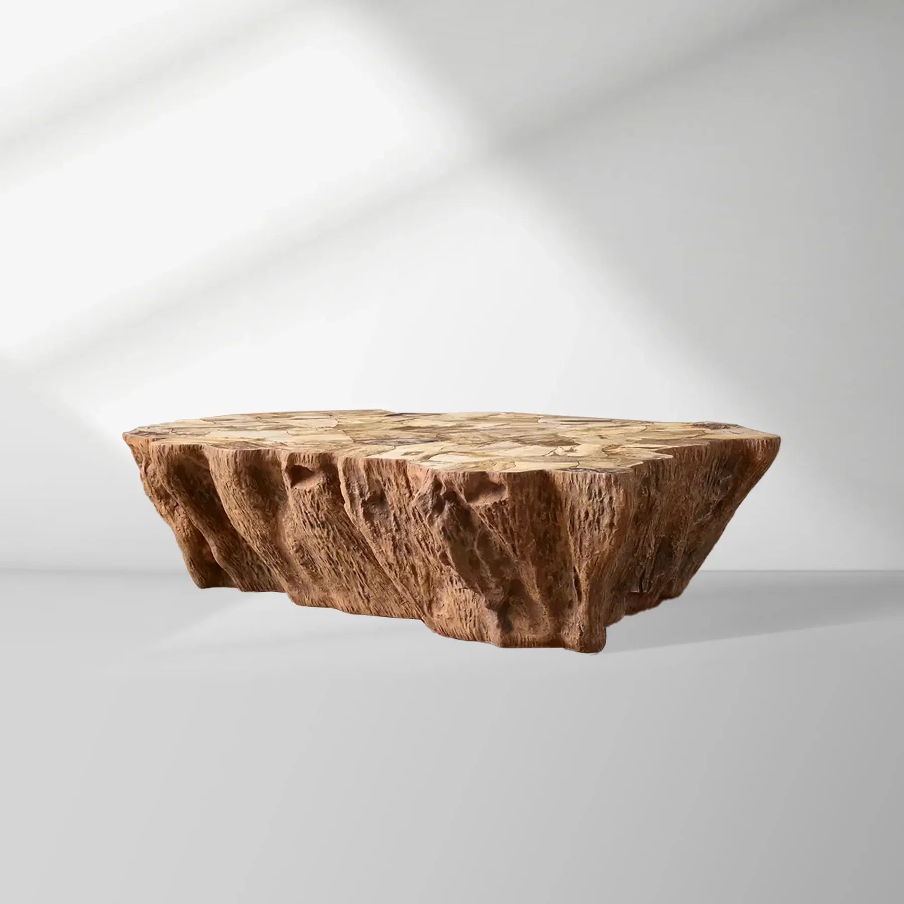 Clayhill Irregular Shape Coffee Table Petrified Wood Cocktail Table