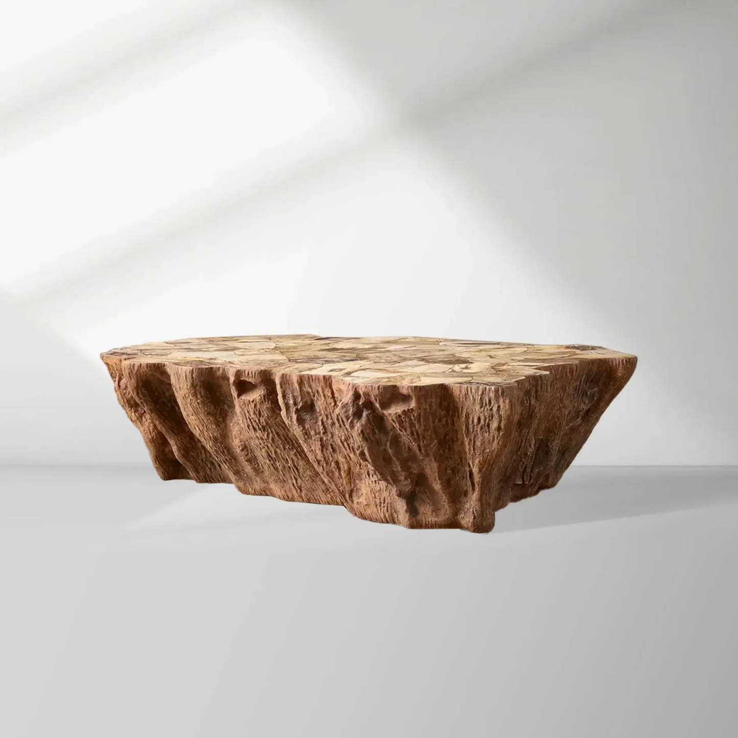 Clayhill Irregular Shape Coffee Table Petrified Wood Cocktail Table