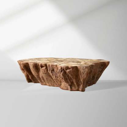 Clayhill Irregular Shape Coffee Table Petrified Wood Cocktail Table