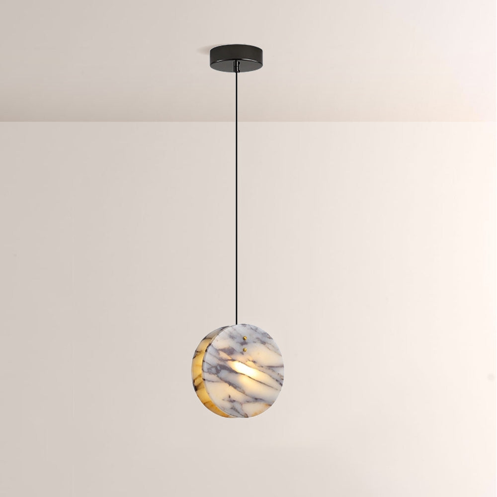Collins Disc-Shaped Marble Pendant-Fullstarlighting