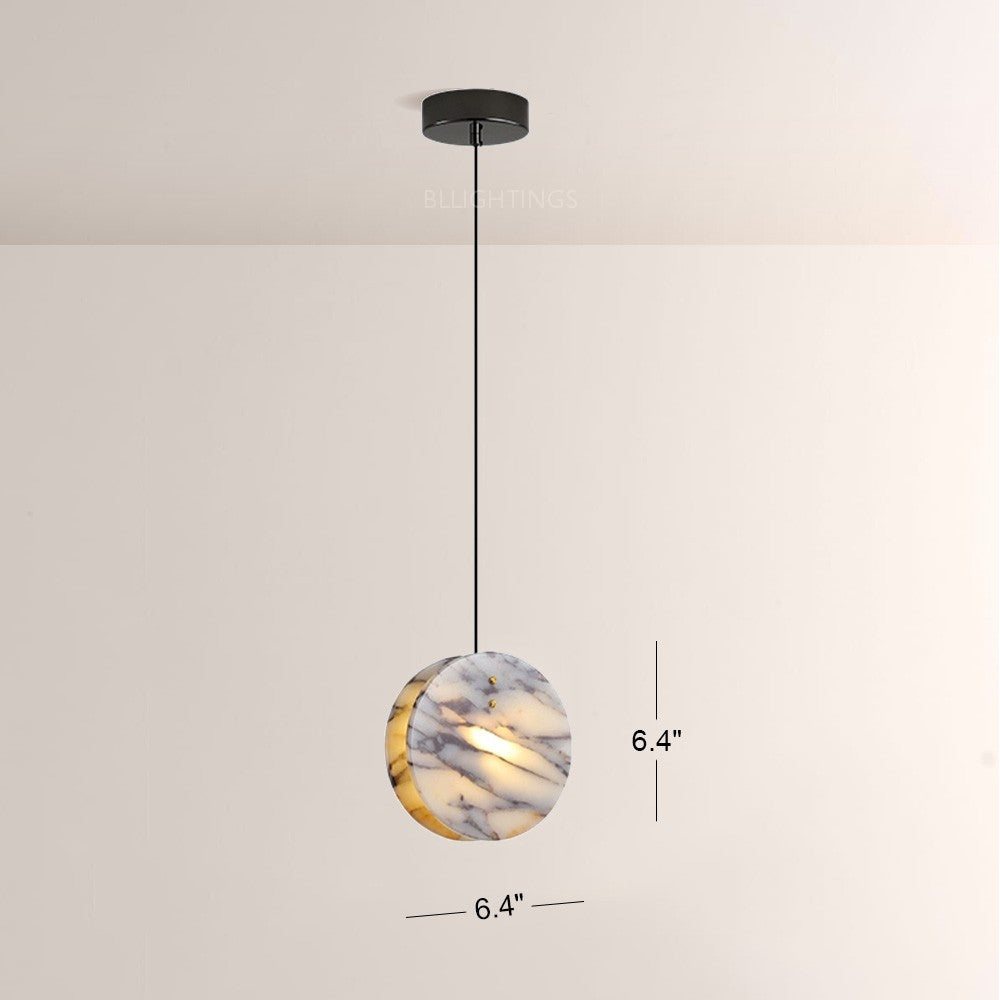 Collins Disc-Shaped Marble Pendant-Fullstarlighting