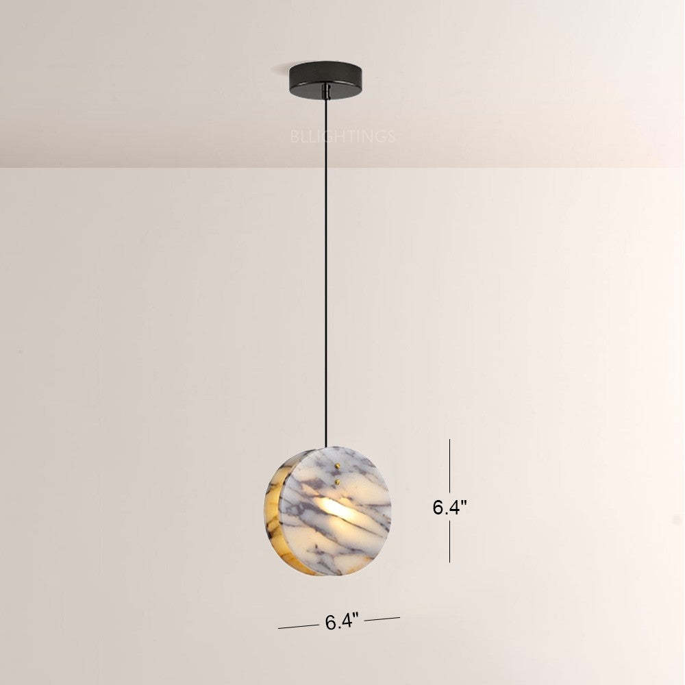 Collins Disc-Shaped Marble Pendant-Fullstarlighting