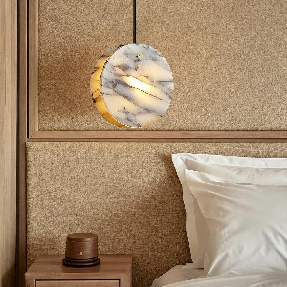 Collins Disc-Shaped Marble Pendant-Fullstarlighting