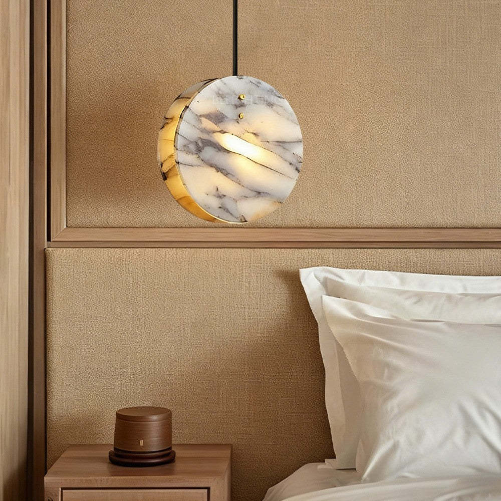 Collins Disc-Shaped Marble Pendant-Fullstarlighting
