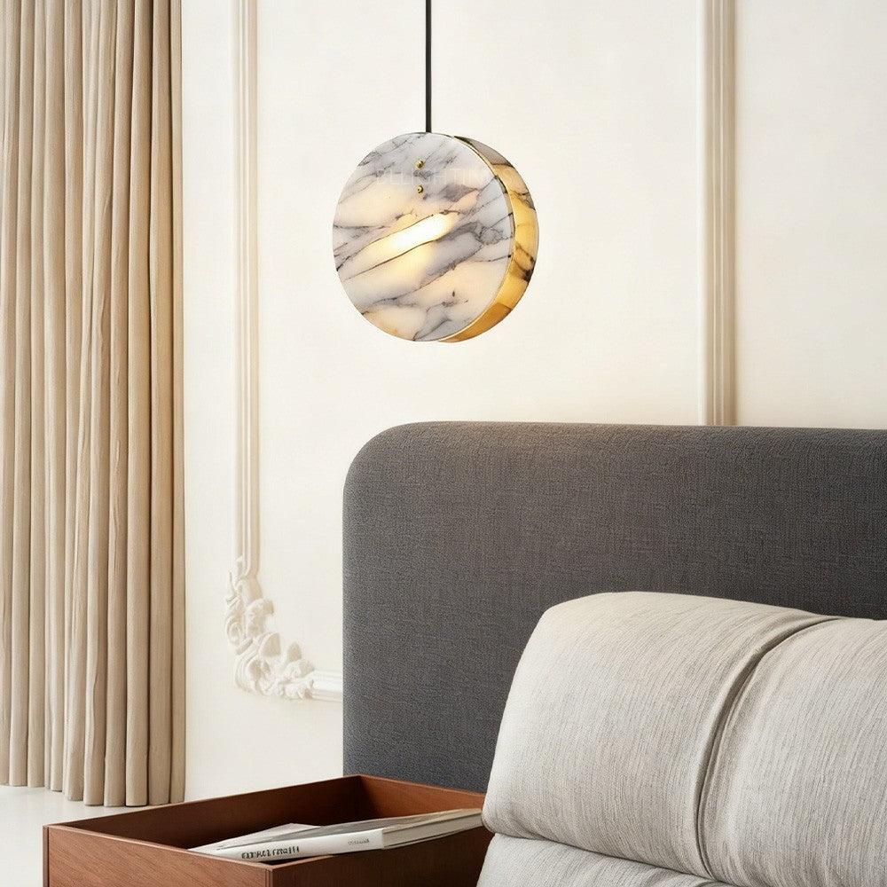Collins Disc-Shaped Marble Pendant-Fullstarlighting