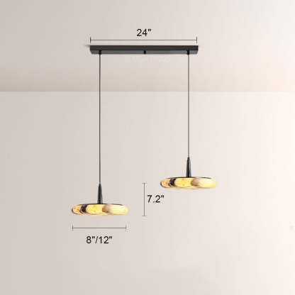 Collins Low-Profile Marble-Effect Linear Pendant(1/2/3-Head)-Fullstarlighting