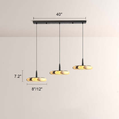 Collins Low-Profile Marble-Effect Linear Pendant(1/2/3-Head)-Fullstarlighting