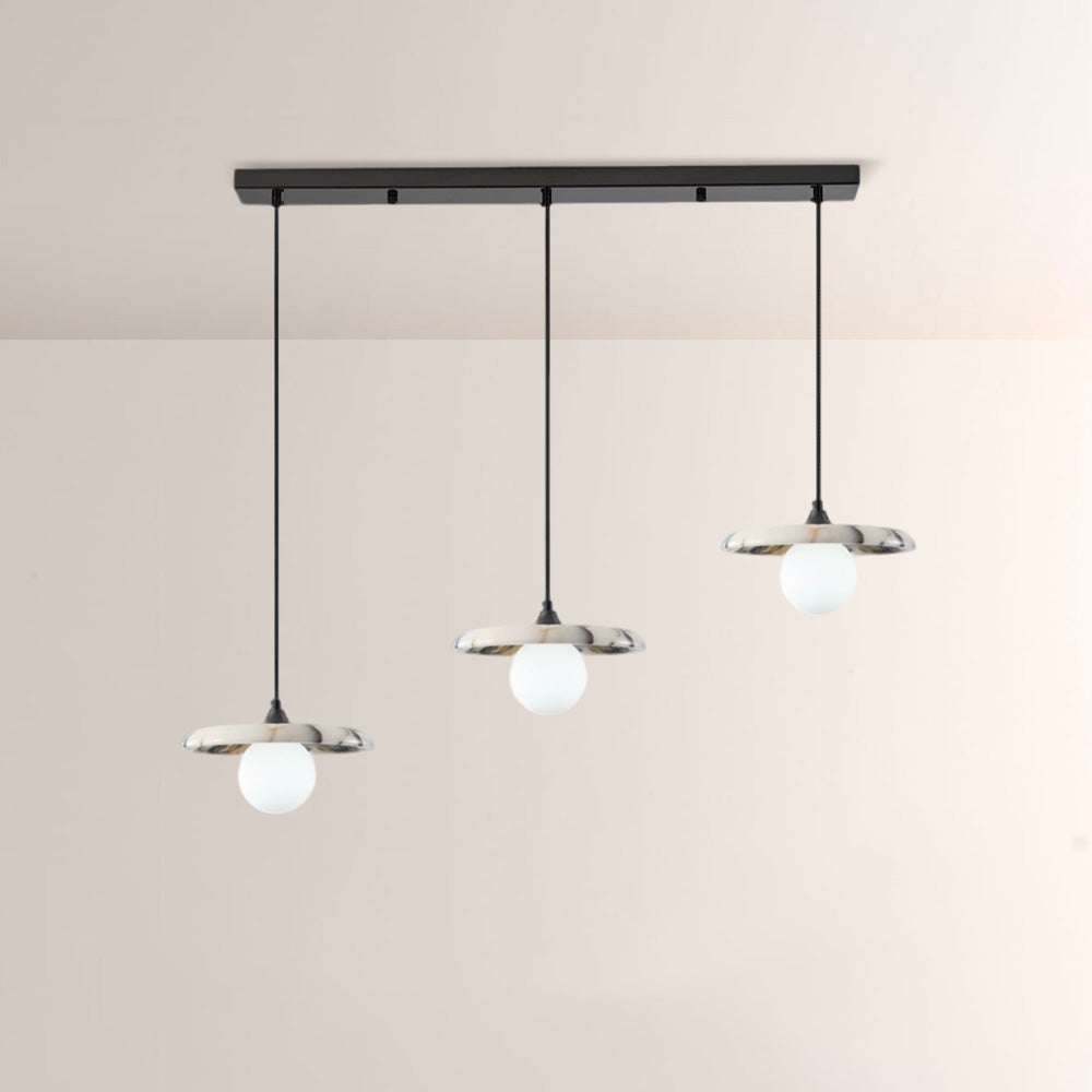Collins Saucer Globe Marble Chandelier-Fullstarlighting