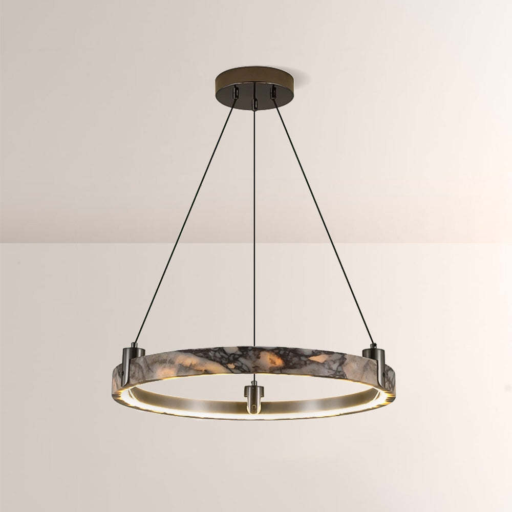 Collins Single-Ring Marble Chandelier,dining room single-ring chandelier