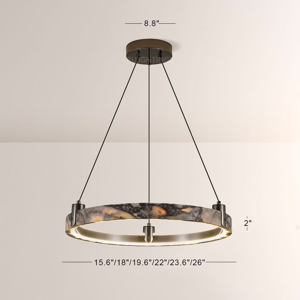 Collins Single-Ring Marble Chandelier