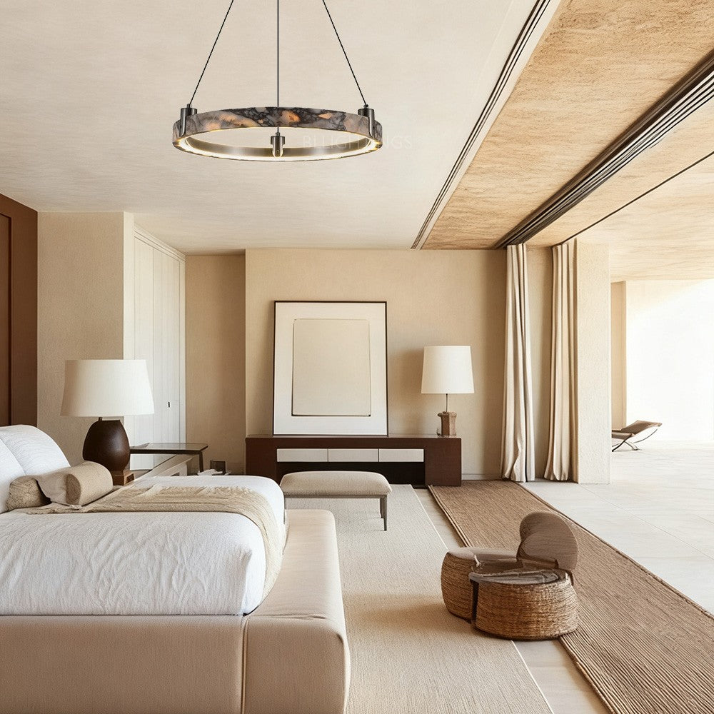 Collins Single-Ring Marble Chandelier