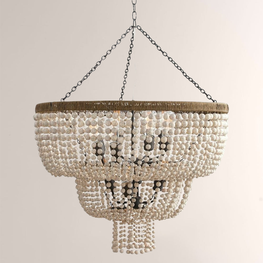 Crane Three-layer Round Beads Chandelier-Fullstarlighting