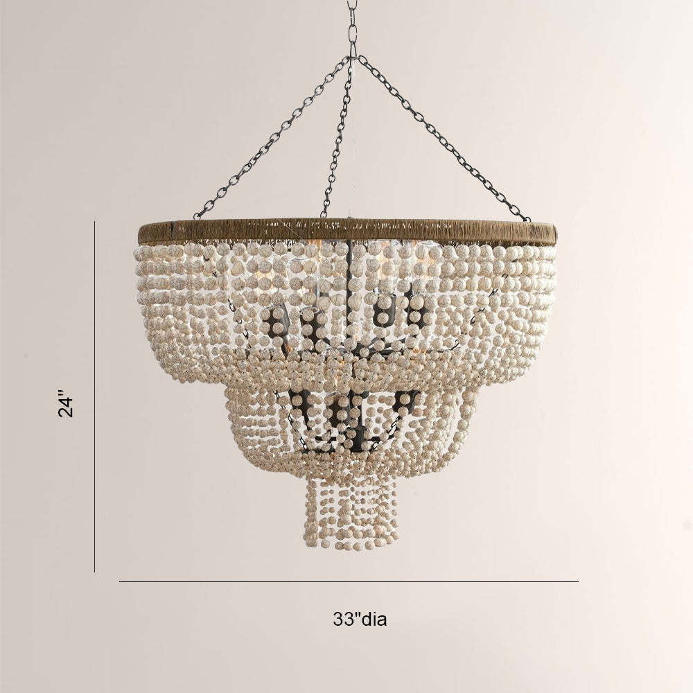 Crane Three-layer Round Beads Chandelier-Fullstarlighting