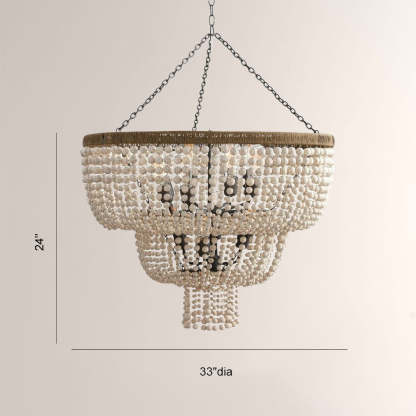 Crane Three-layer Round Beads Chandelier-Fullstarlighting