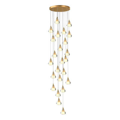 Creative Crystal Shade Three Step Dimming Nordic Staircase Chandelier-Fullstarlighting