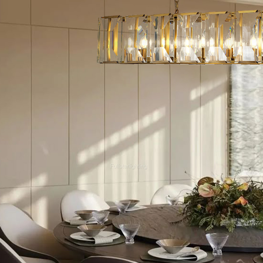 Kiko Crystal Rectangular Chandelier 62"