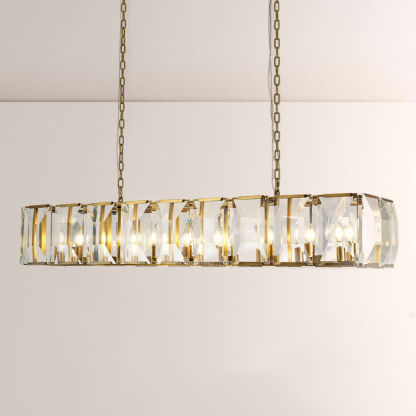 Kiko Crystal Rectangular Chandelier 62"