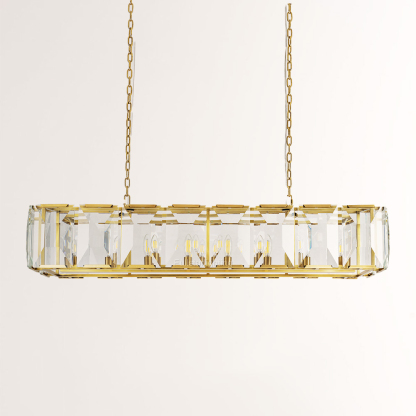 Kiko Crystal Rectangular Chandelier 62"-Fullstarlighting