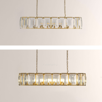 Kiko Crystal Rectangular Chandelier 62"-Fullstarlighting