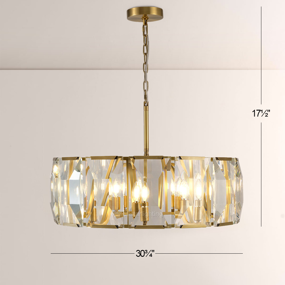 Kiko Crystal Round Chandelier 31"-Fullstarlighting