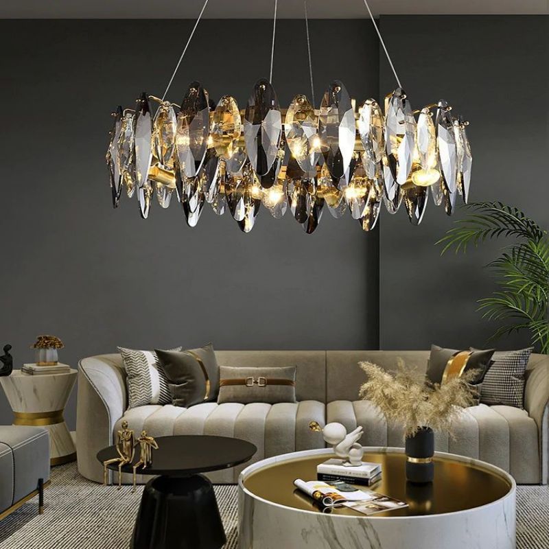 Flora Crystal Ring Chandelier 39"