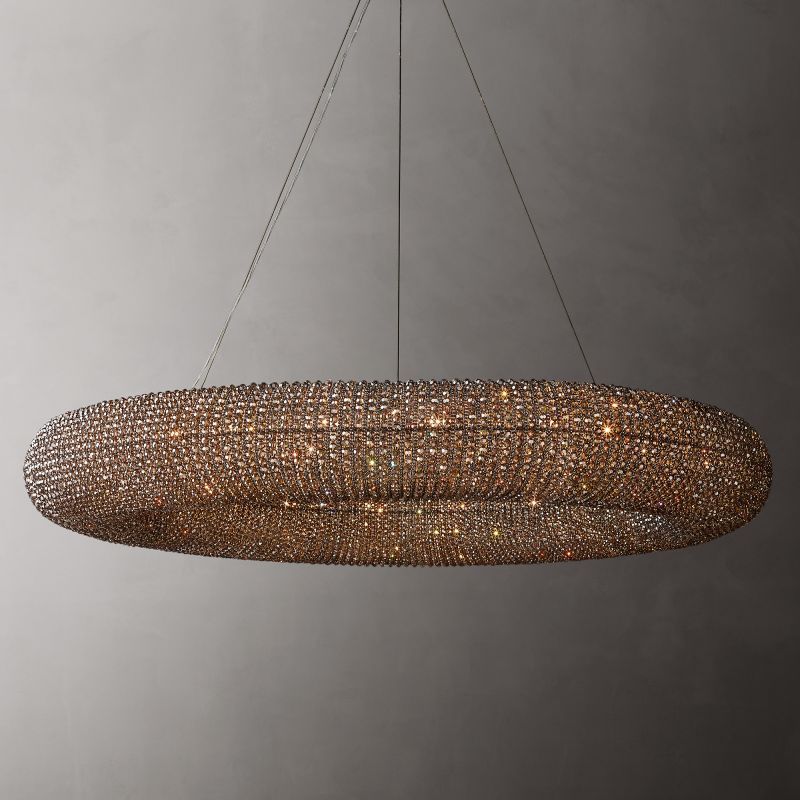 Arden Stranded Crystal Round LED Chandelier 72"