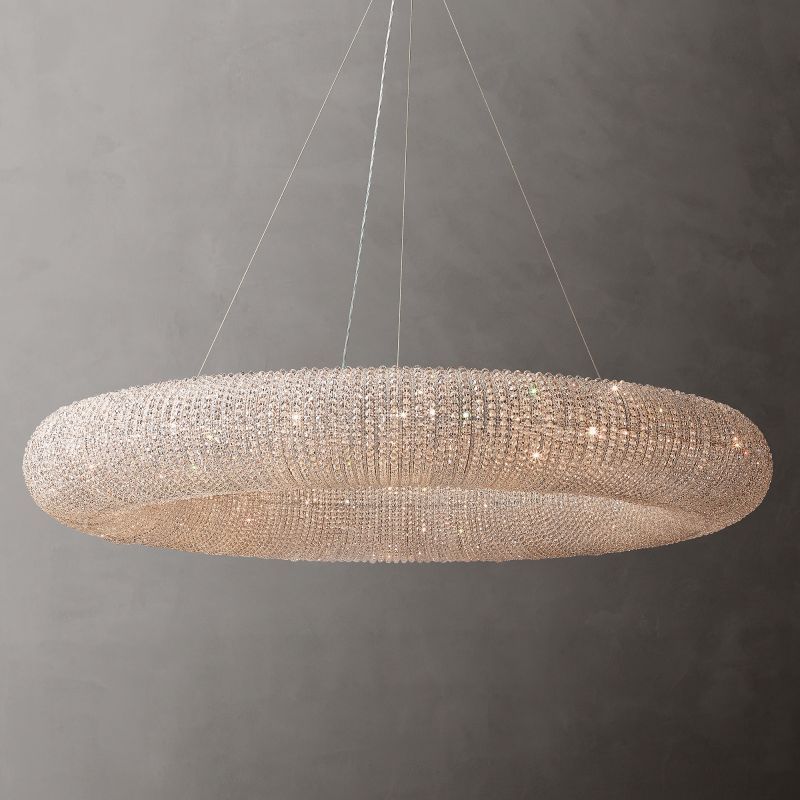 Arden Stranded Crystal Round LED Chandelier 72"