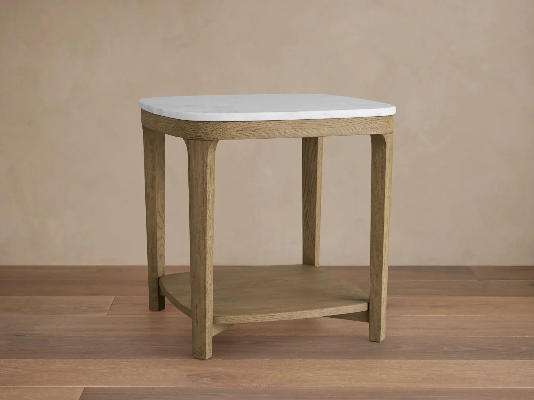 Danny 18" End Table Oak with Marble Top Modern Living Furniture