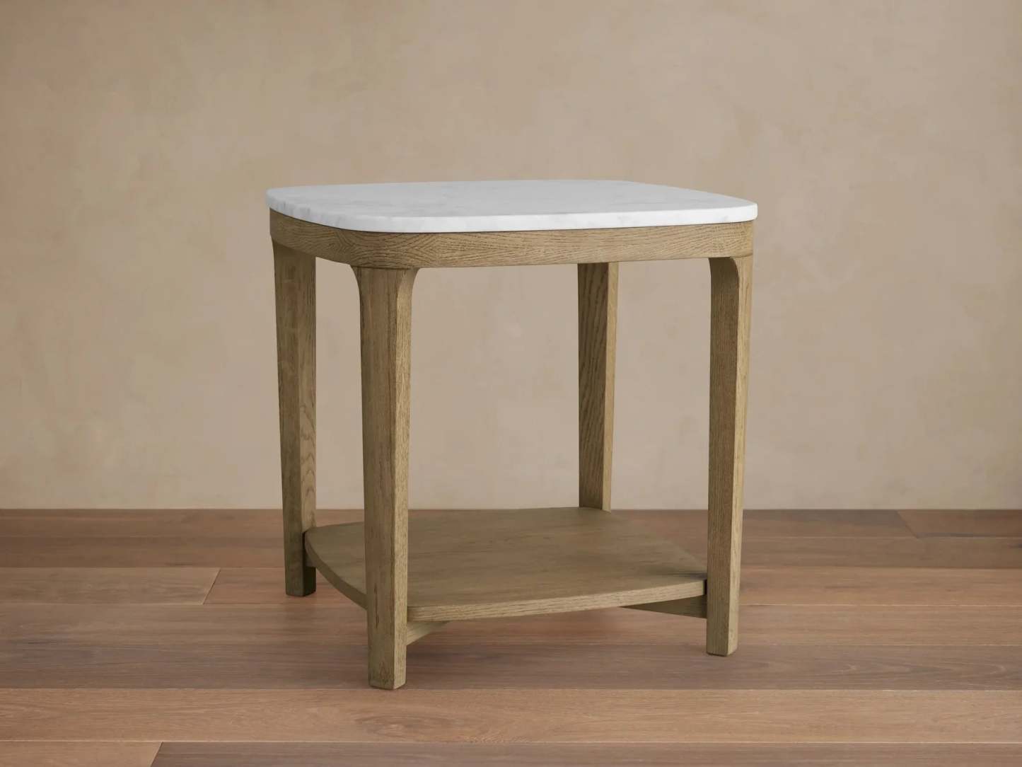 Danny 18" End Table Oak with Marble Top Modern Living Furniture