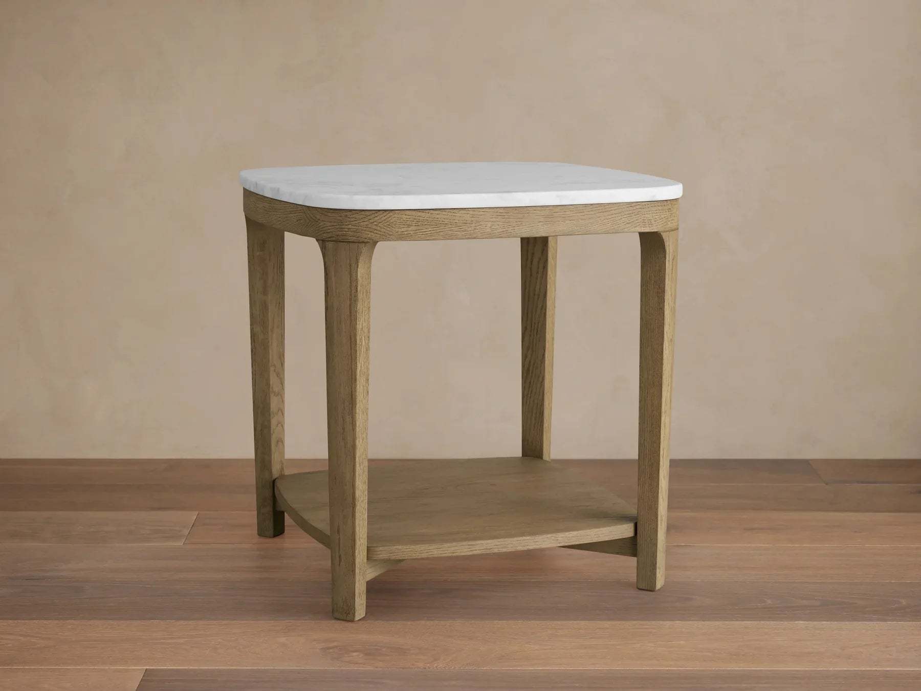 Danny 18" End Table Oak with Marble Top Modern Living Furniture