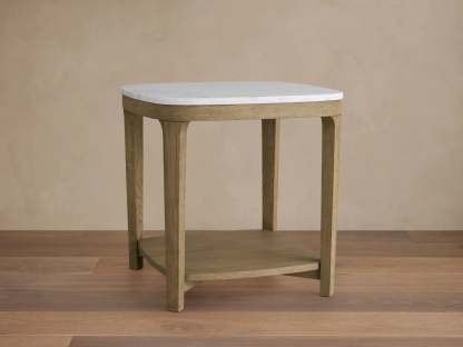 Danny 18" End Table Oak with Marble Top Modern Living Furniture