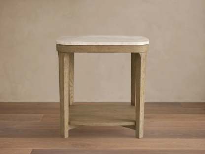 Danny 18" End Table Oak with Marble Top Modern Living Furniture