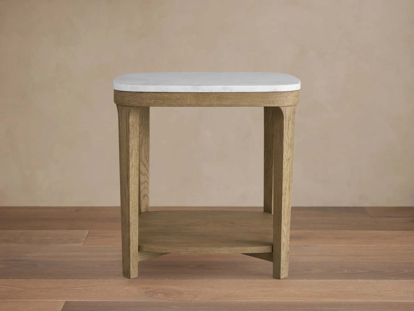 Danny 18" End Table Oak with Marble Top Modern Living Furniture