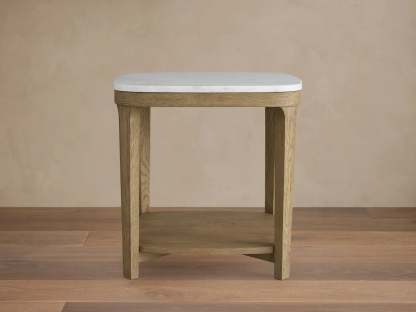 Danny 18" End Table Oak with Marble Top Modern Living Furniture