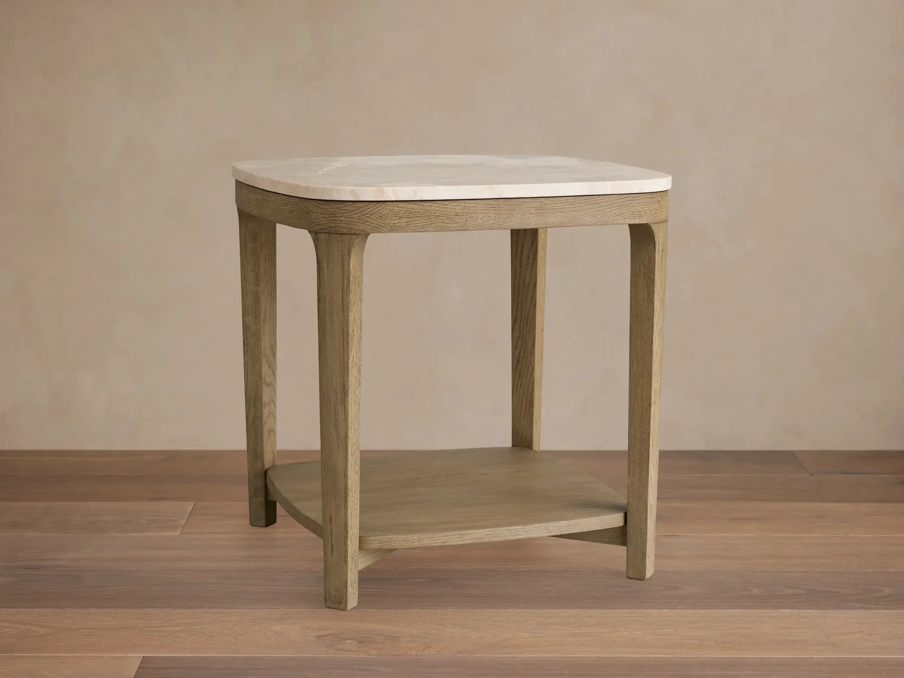 Danny 18" End Table Oak with Marble Top Modern Living Furniture