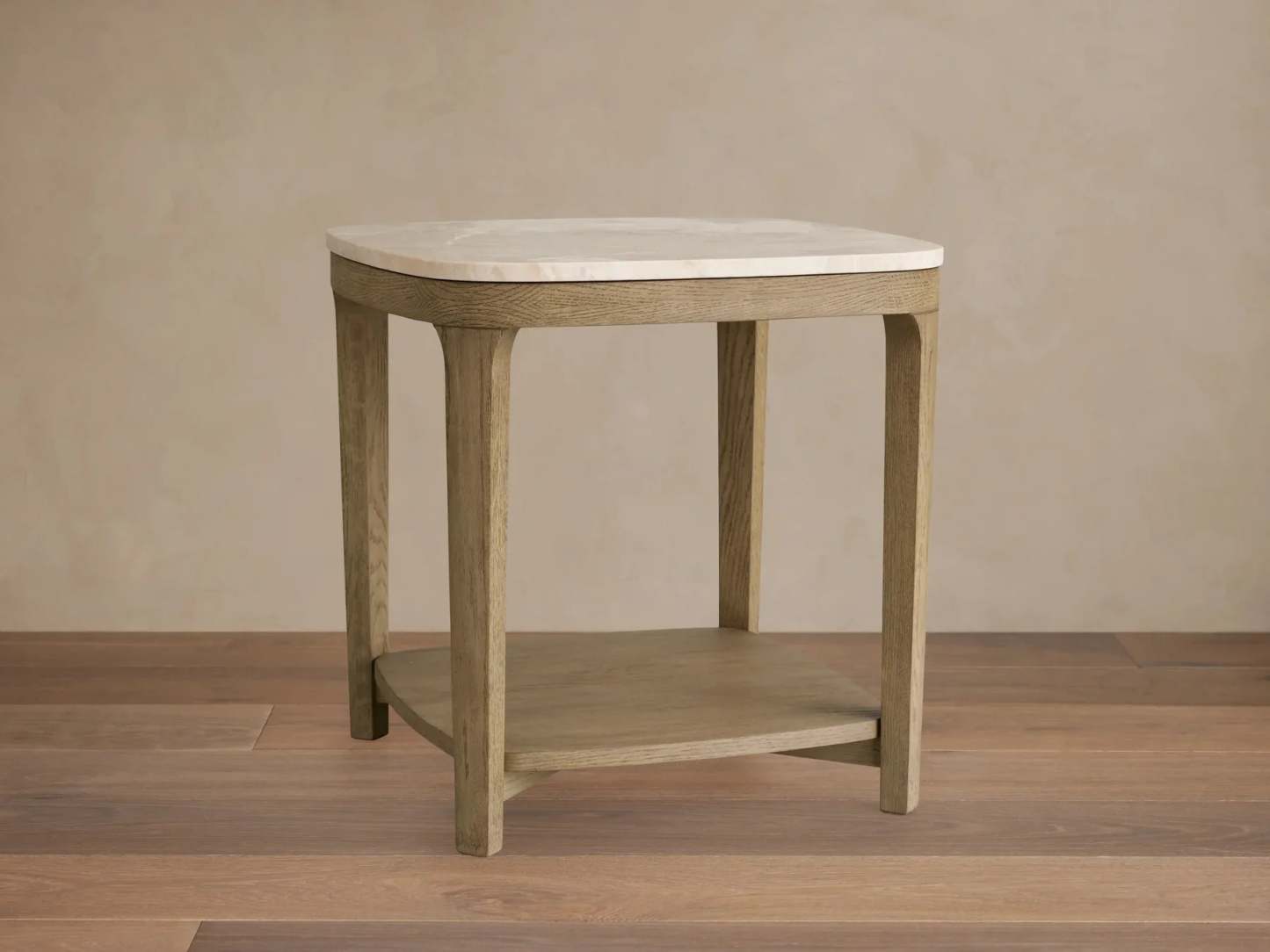 Danny 18" End Table Oak with Marble Top Modern Living Furniture