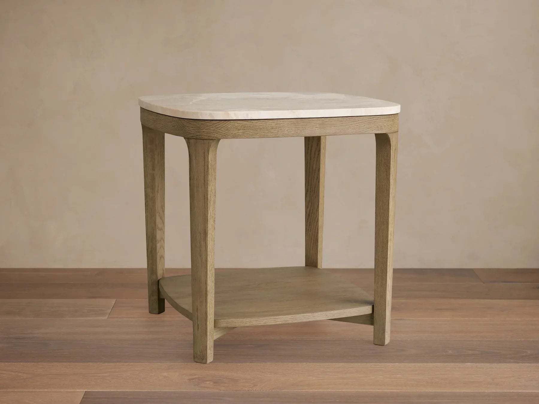 Danny 18" End Table Oak with Marble Top Modern Living Furniture