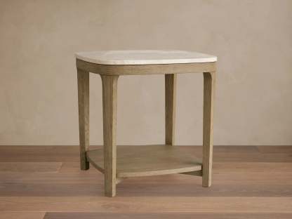 Danny 18" End Table Oak with Marble Top Modern Living Furniture