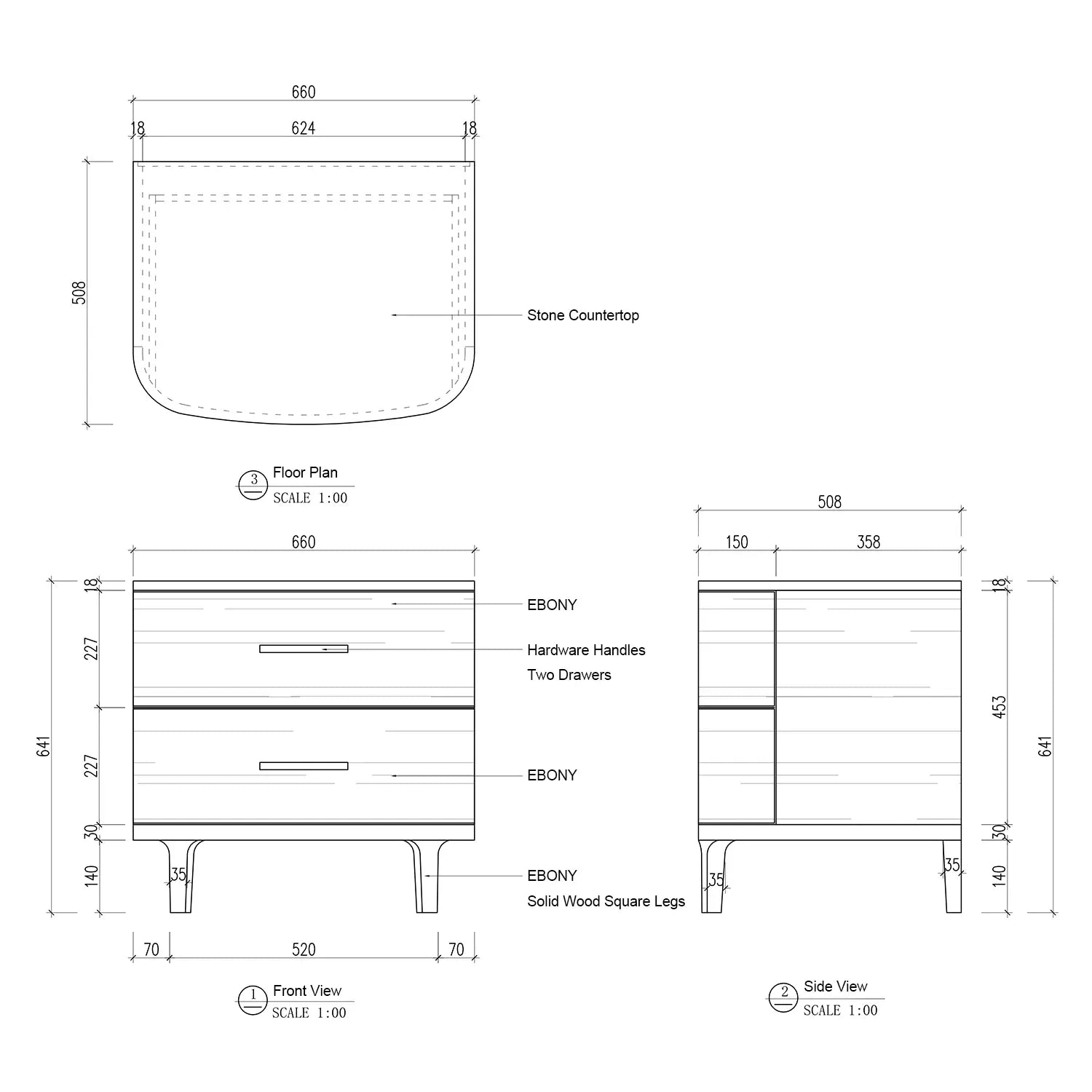 Danny Closed Nightstand-Fullstarlighting