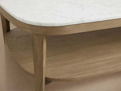 Danny Coffee Table Oak with Marble Top Modern Living Furniture