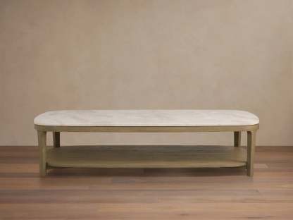Danny Coffee Table Oak with Marble Top Modern Living Furniture