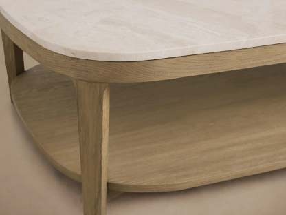 Danny Coffee Table Oak with Marble Top Modern Living Furniture
