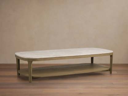 Danny Coffee Table Oak with Marble Top Modern Living Furniture