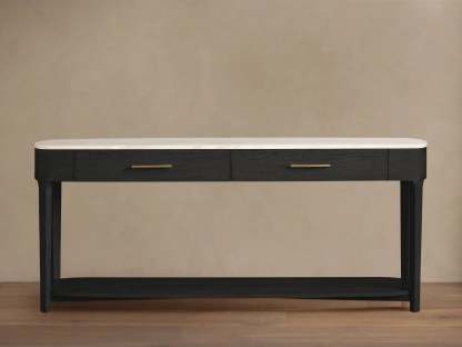 Danny Console Table Oak with Marble Top Rectangular Living Furniture