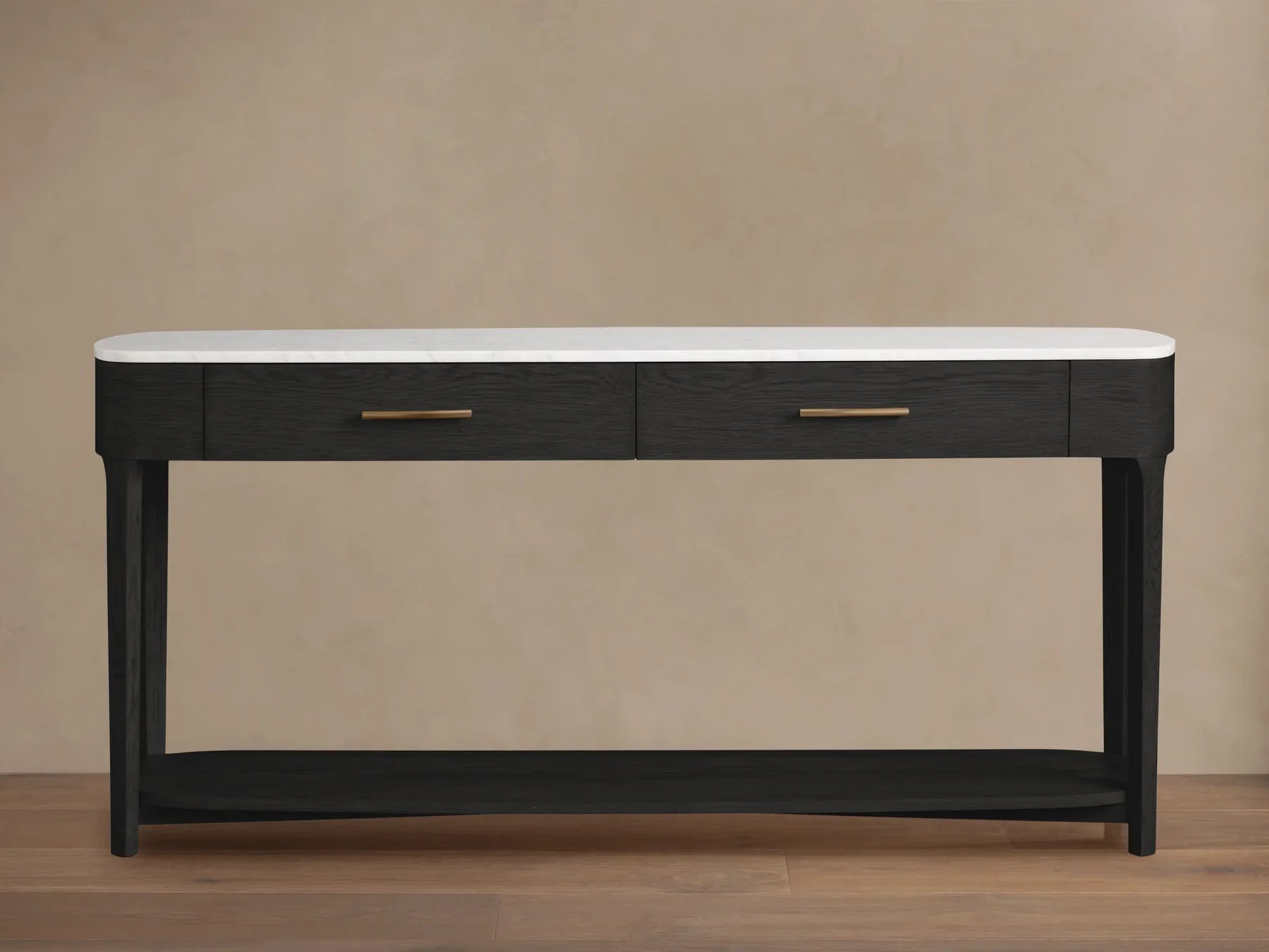 Danny Console Table Oak with Marble Top Rectangular Living Furniture-Fullstarlighting