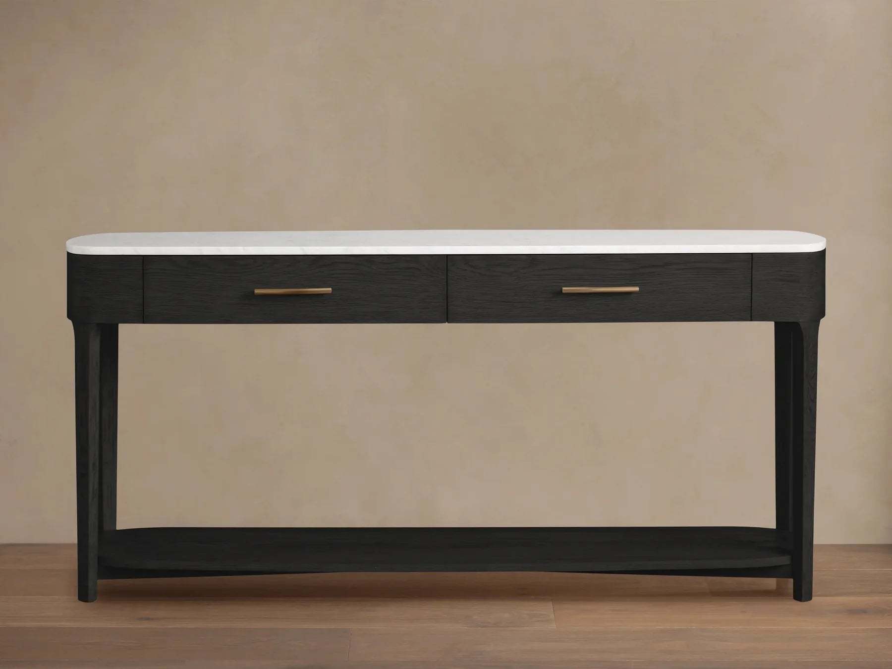 Danny Console Table Oak with Marble Top Rectangular Living Furniture-Fullstarlighting
