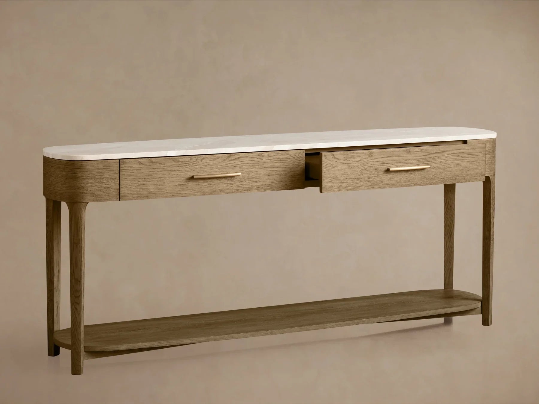 Danny Console Table Oak with Marble Top Rectangular Living Furniture