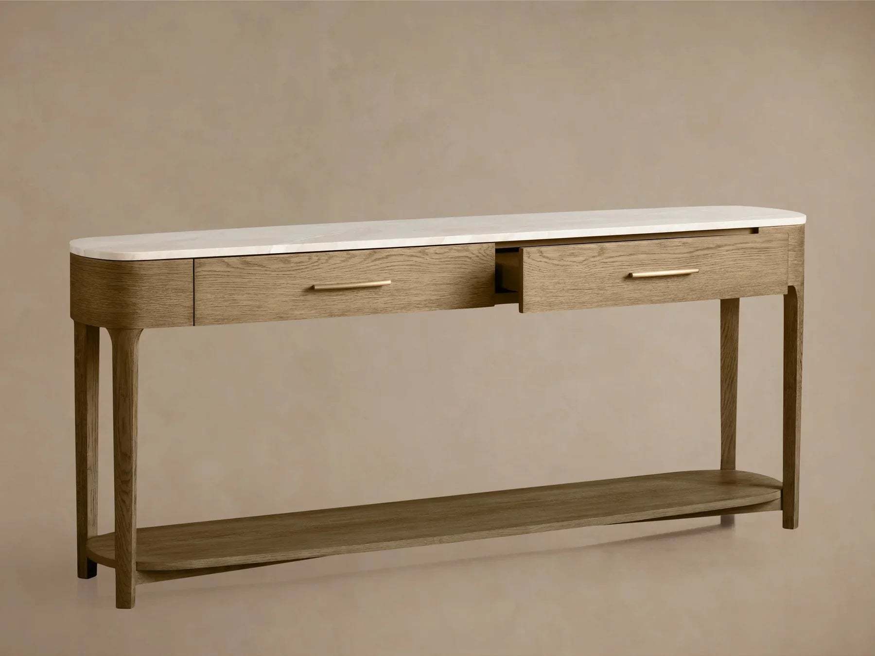 Danny Console Table Oak with Marble Top Rectangular Living Furniture